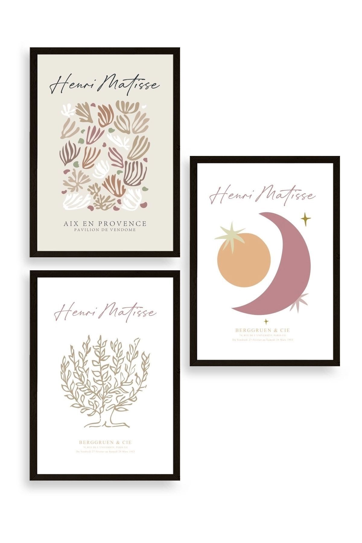 Matisse Üçlü Ahşap Çerçeveli Tablo 40 x 60