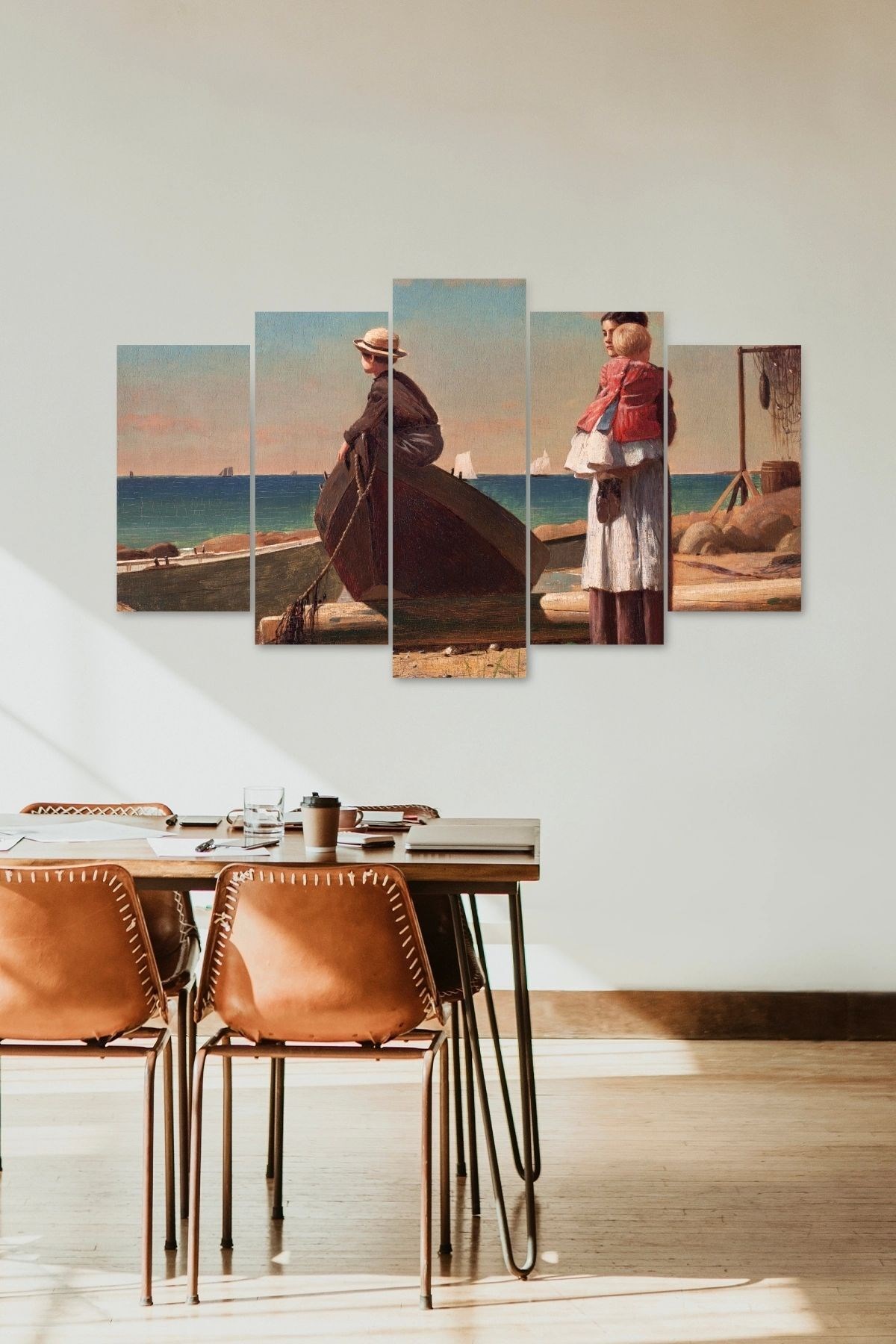 İnsan Manzarası 5 Parçalı Mdf Tablo 60 x 100