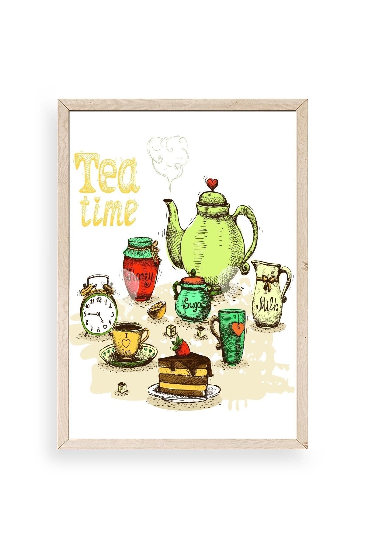 Çay Vakti Ahşap Çerçeveli Tablo 30 x 42