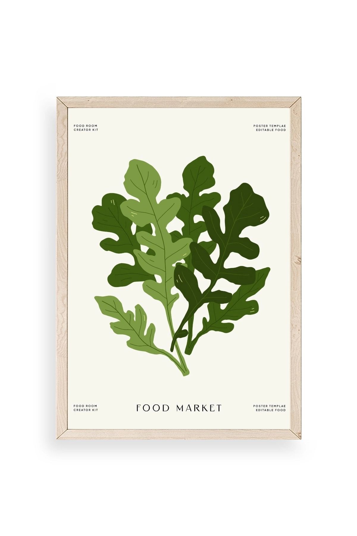 Yaprak Ahşap Çerçeveli Tablo 50 x 70