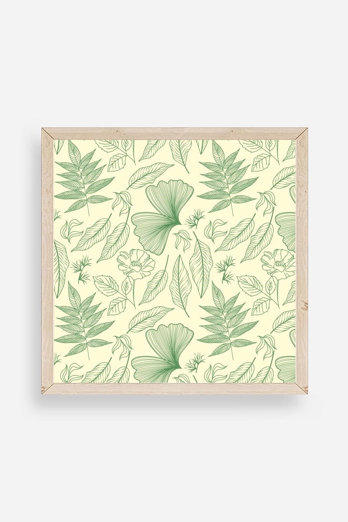 Yaprak Ahşap Çerçeveli Tablo 50 x 50