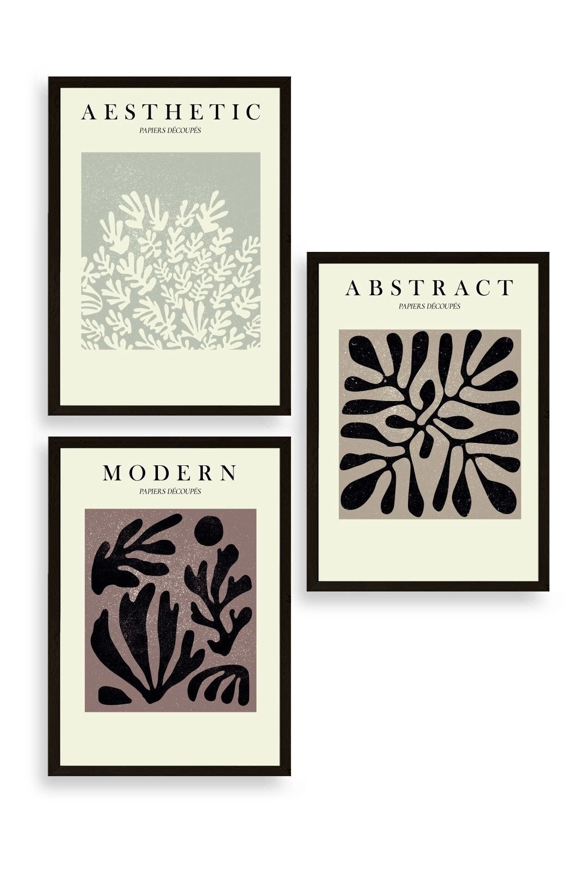 Modern Üçlü Ahşap Çerçeveli Tablo 40 x 60