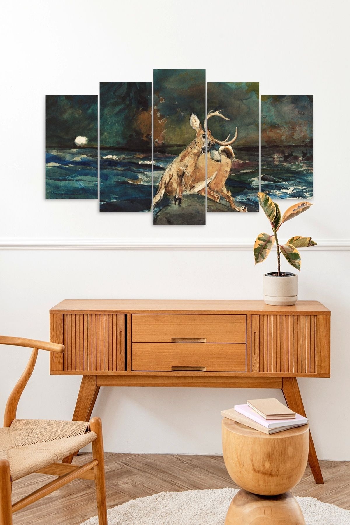 Deniz Manzarası 5 Parçalı Mdf Tablo 60 x 100