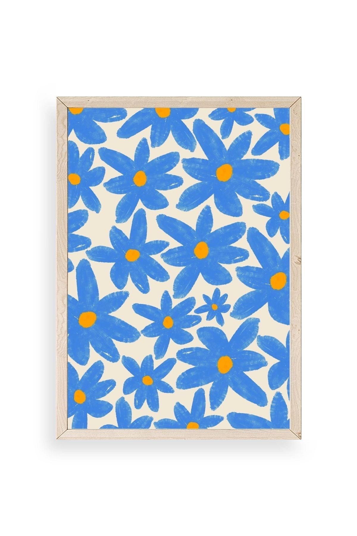 Çiçekler Ahşap Çerçeveli Tablo 30 x 42