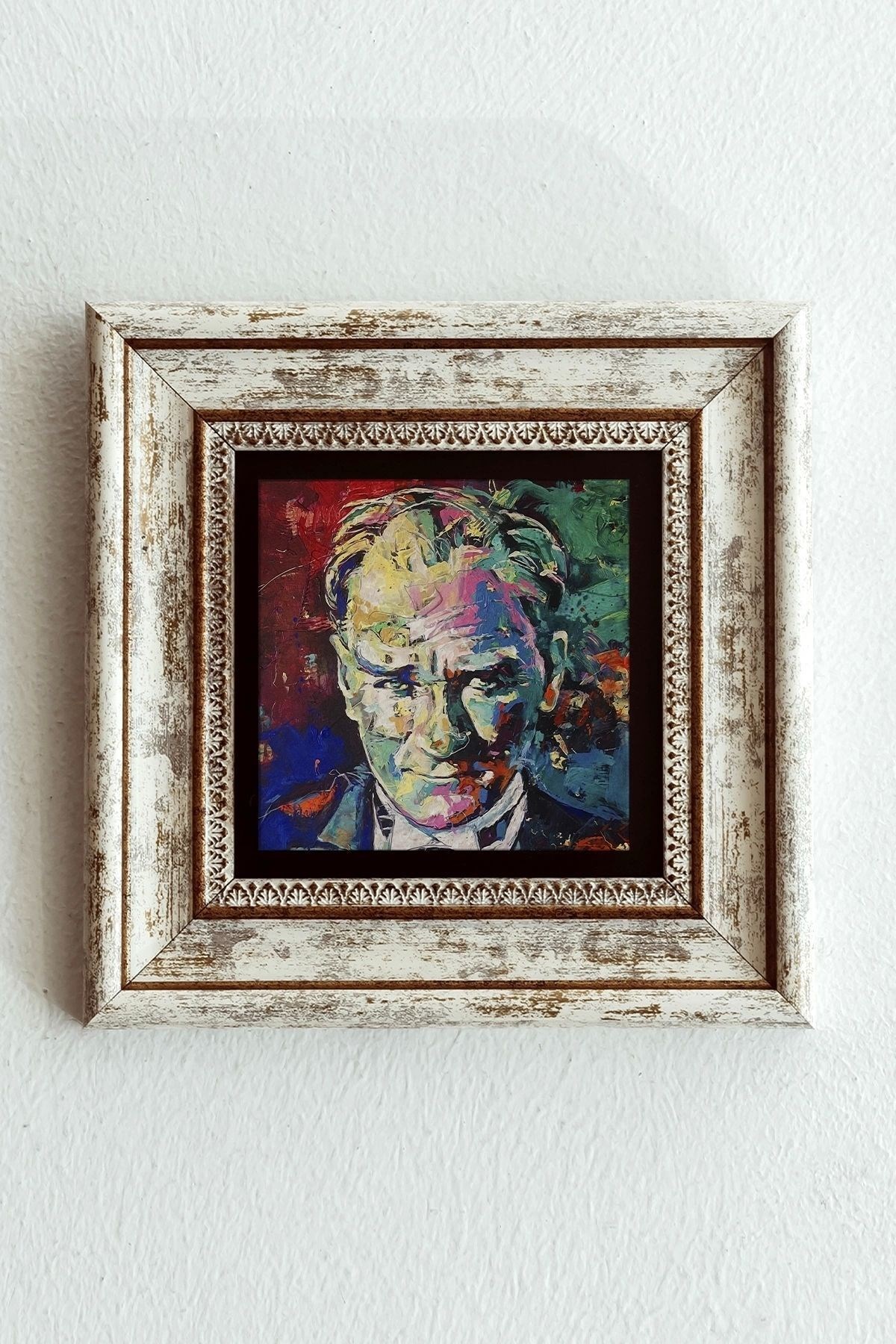 Atatürk Çerçeveli Taş Tablo , Çerçeveli Taş Duvar Dekoruenkcrcvtbl-00206 20 cm