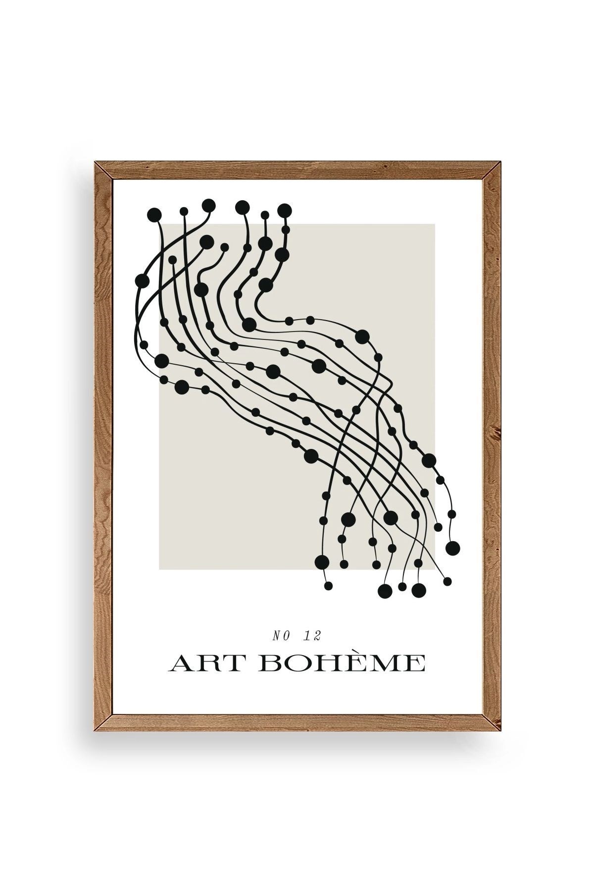 Soyut Ahşap Çerçeveli Tablo 50 x 70