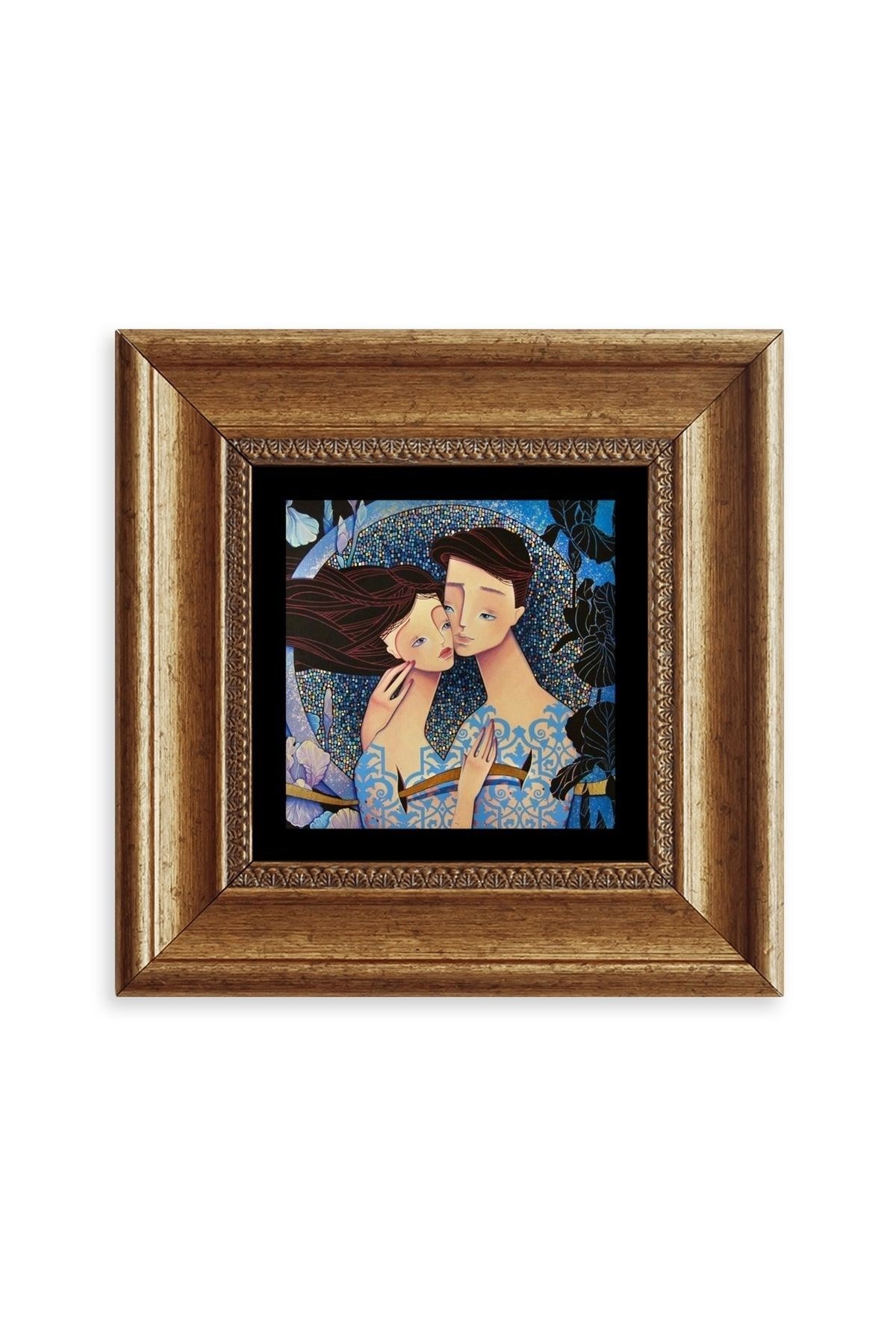 Sevgililer Çerçeveli Taş Tablo 20 cm