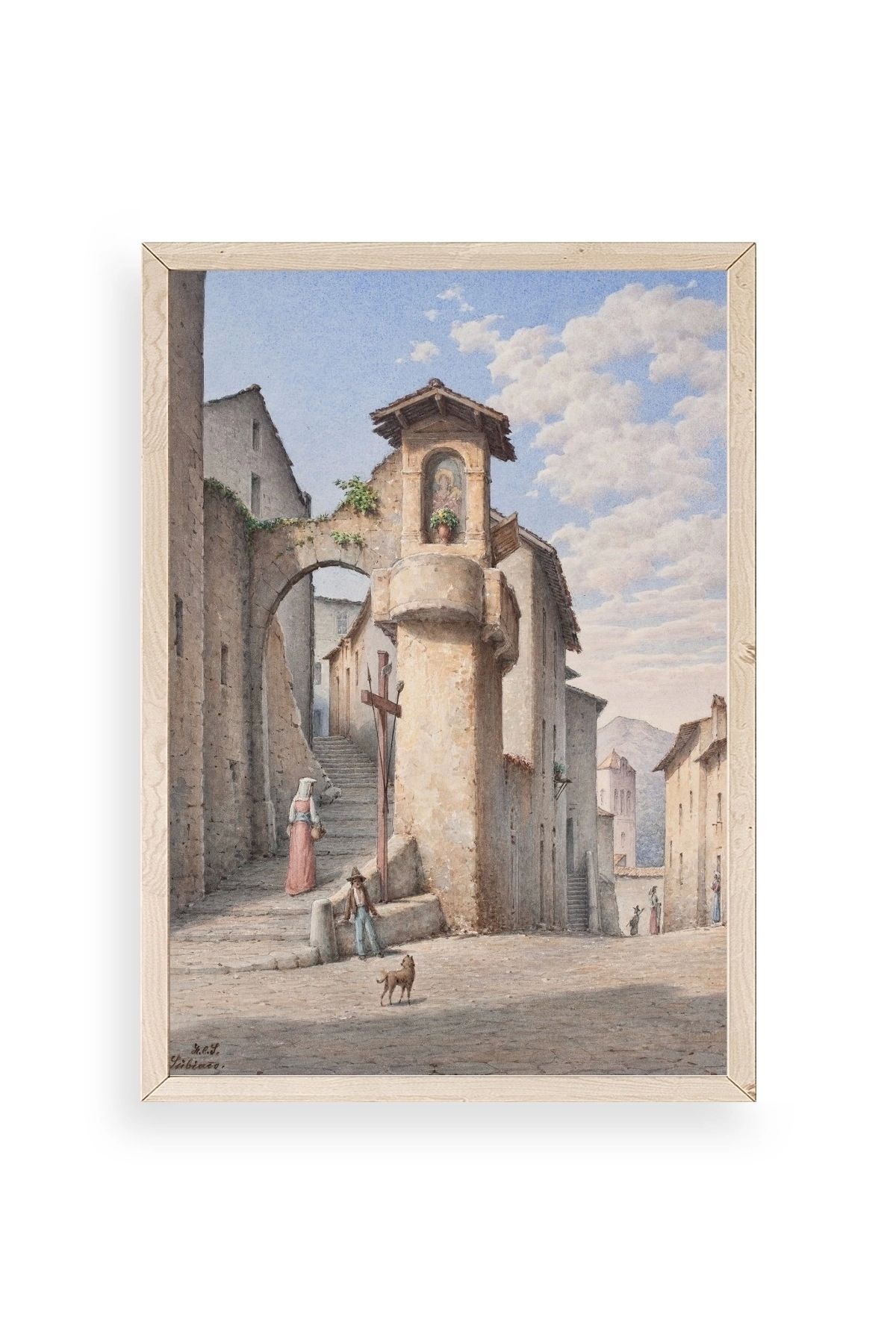 Street in Subiaco Ahşap Çerçeveli Tablo 50 x 70