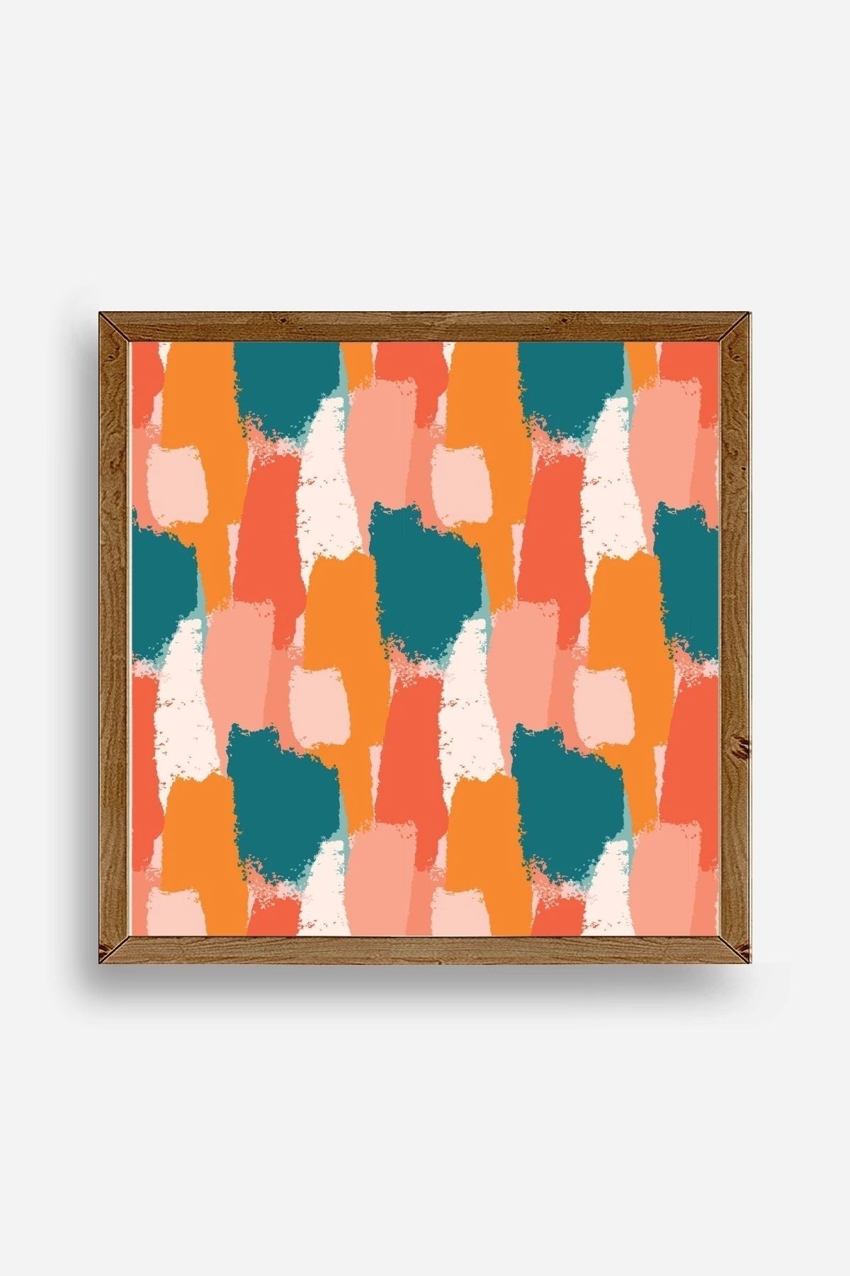 Soyut Ahşap Çerçeveli Tablo 50 x 50