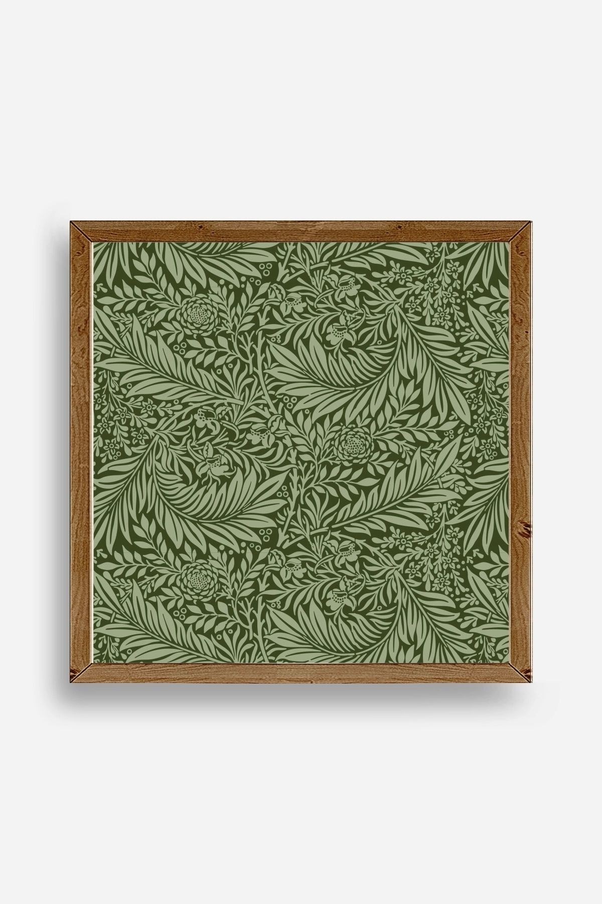 Yaprak Ahşap Çerçeveli Tablo 23 x 23