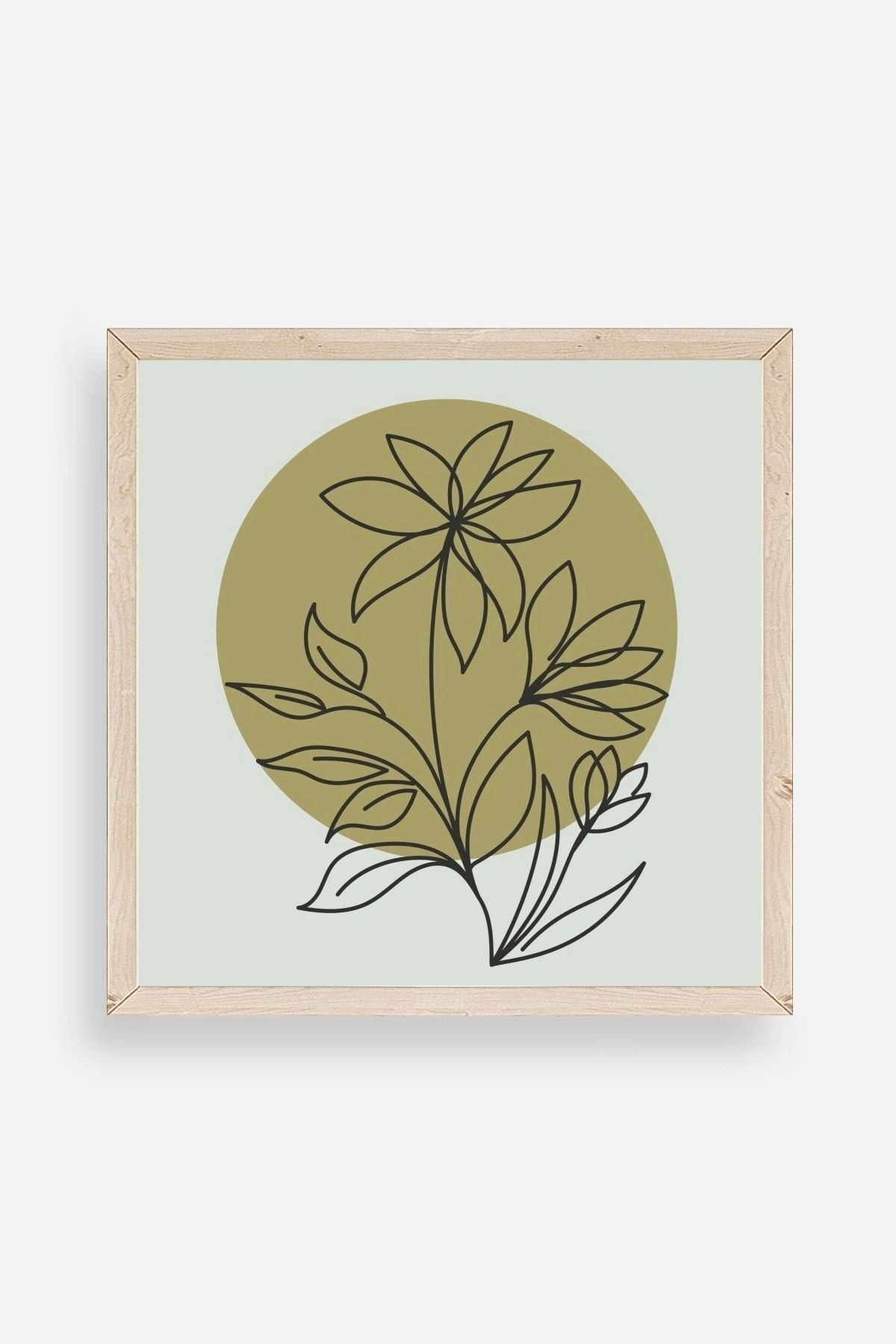 Çiçek Ahşap Çerçeveli Tablo 50 x 50