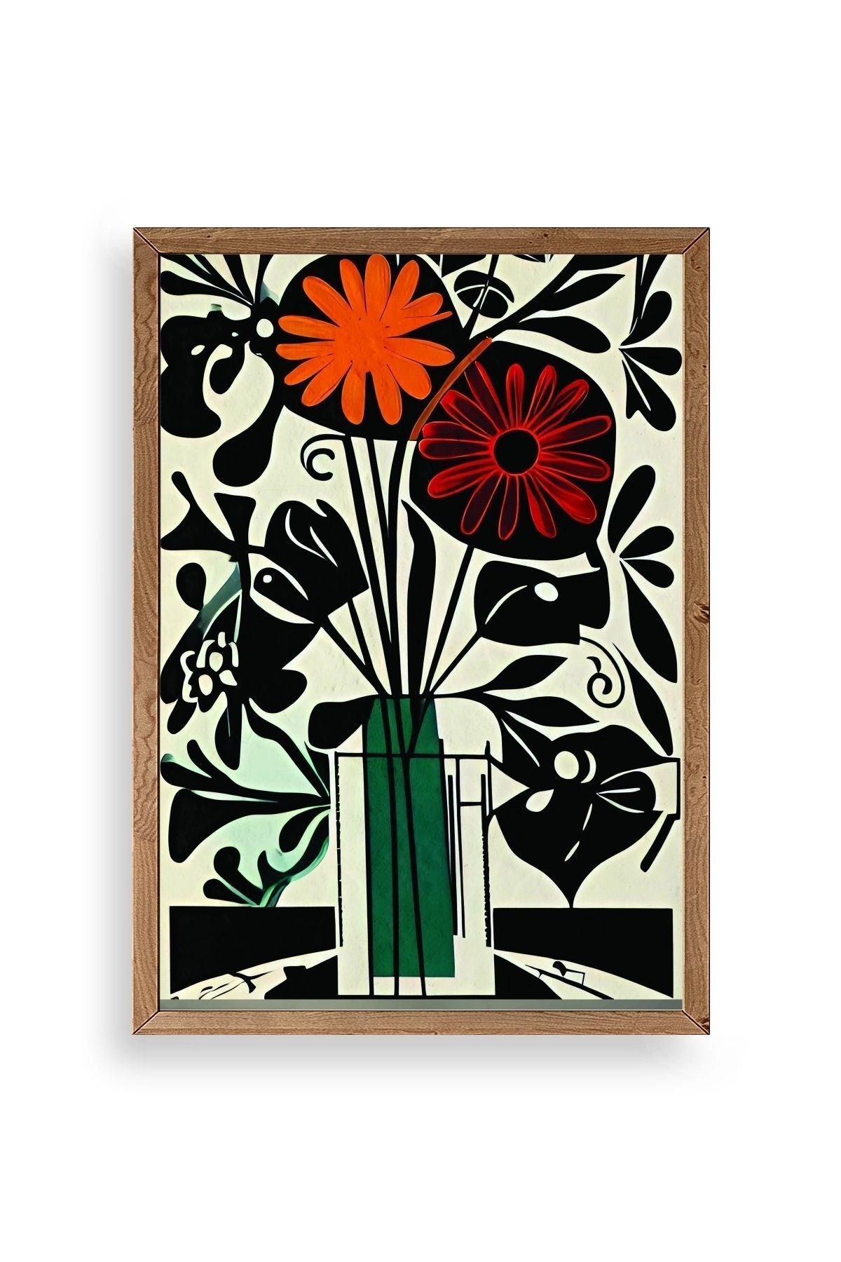 Çiçek Ahşap Çerçeveli Tablo 50 x 70