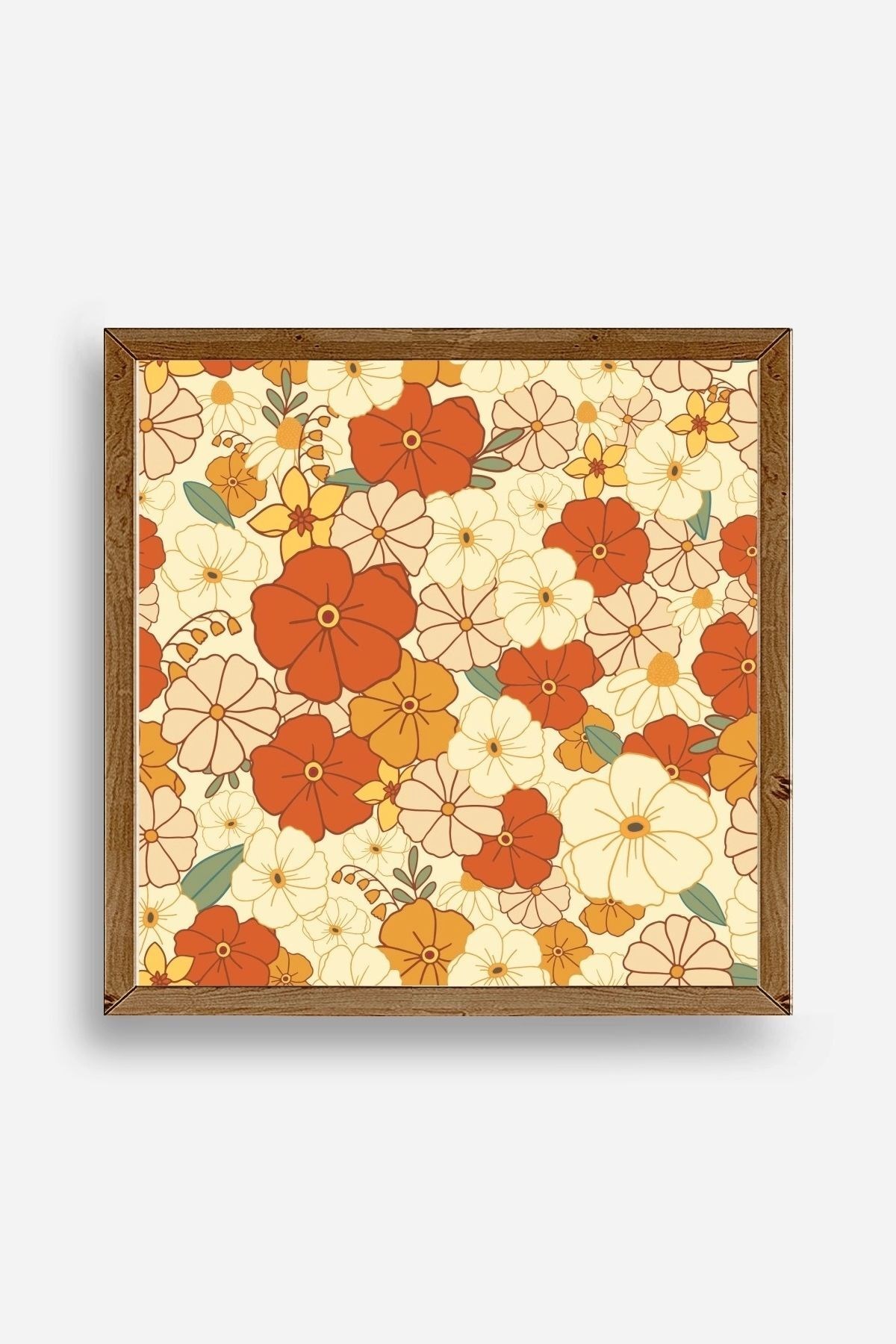 Çiçek Ahşap Çerçeveli Tablo 42 x 42