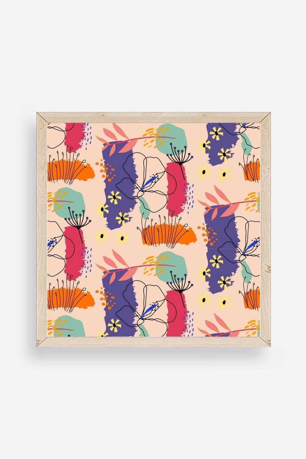 Modern Ahşap Çerçeveli Tablo 50 x 50