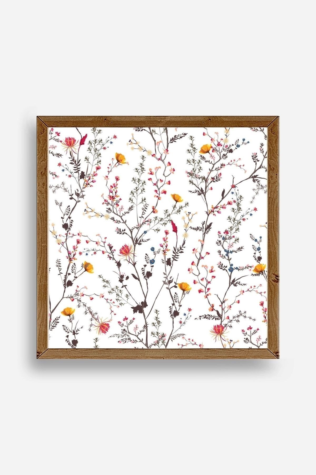 Yaprak Ahşap Çerçeveli Tablo 42 x 42