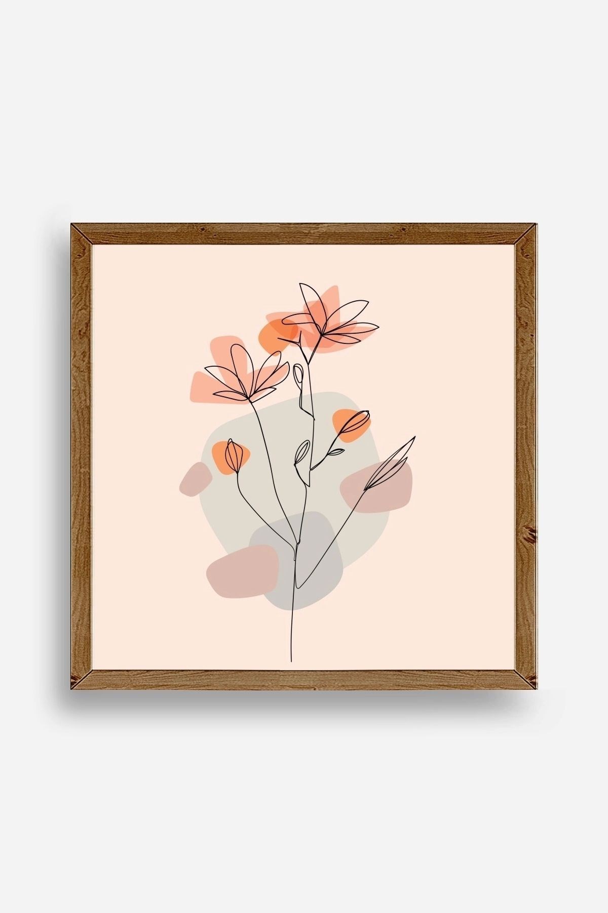 Çiçek Ahşap Çerçeveli Tablo 42 x 42