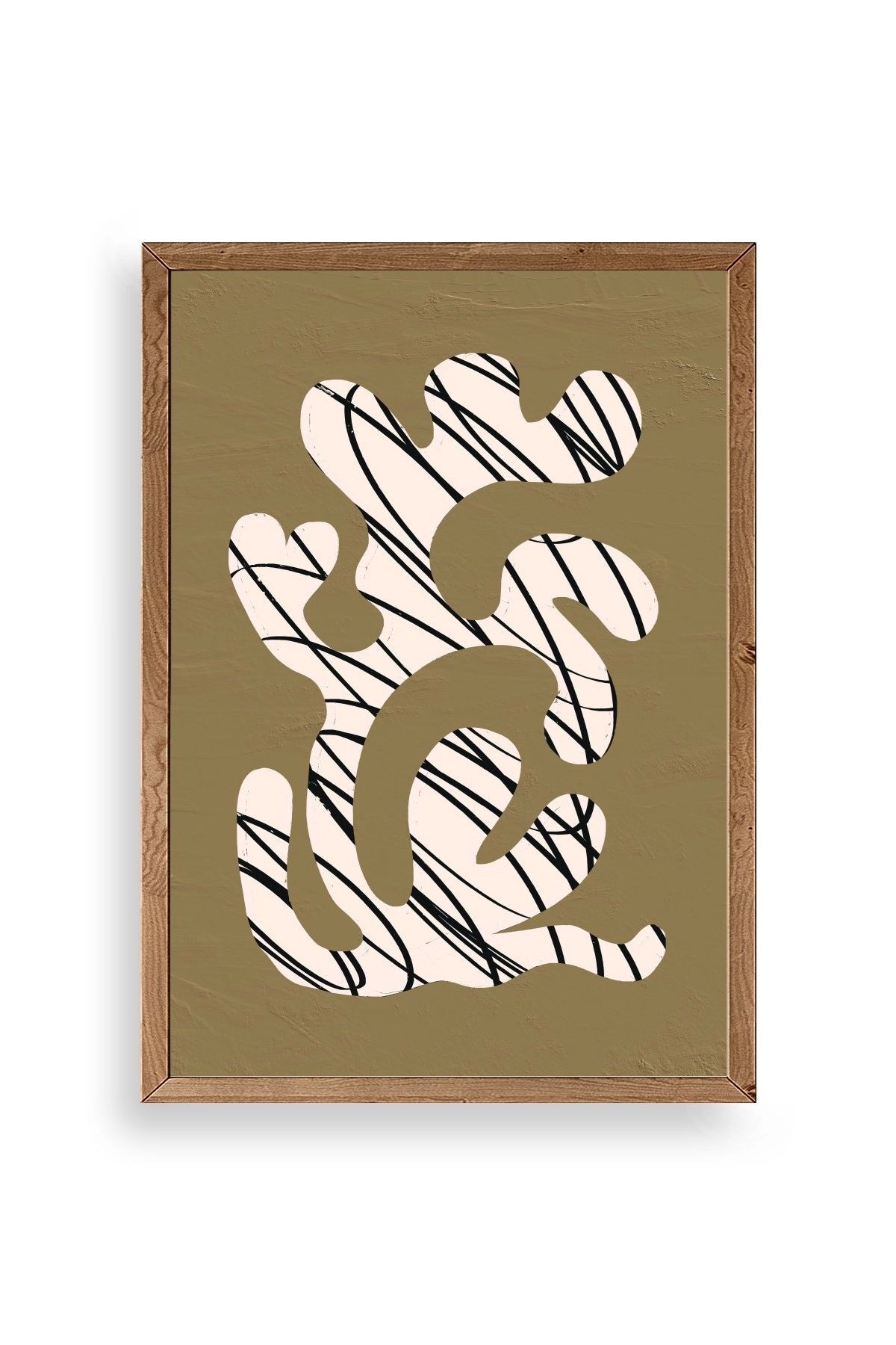 Soyut Ahşap Çerçeveli Tablo 30 x 42