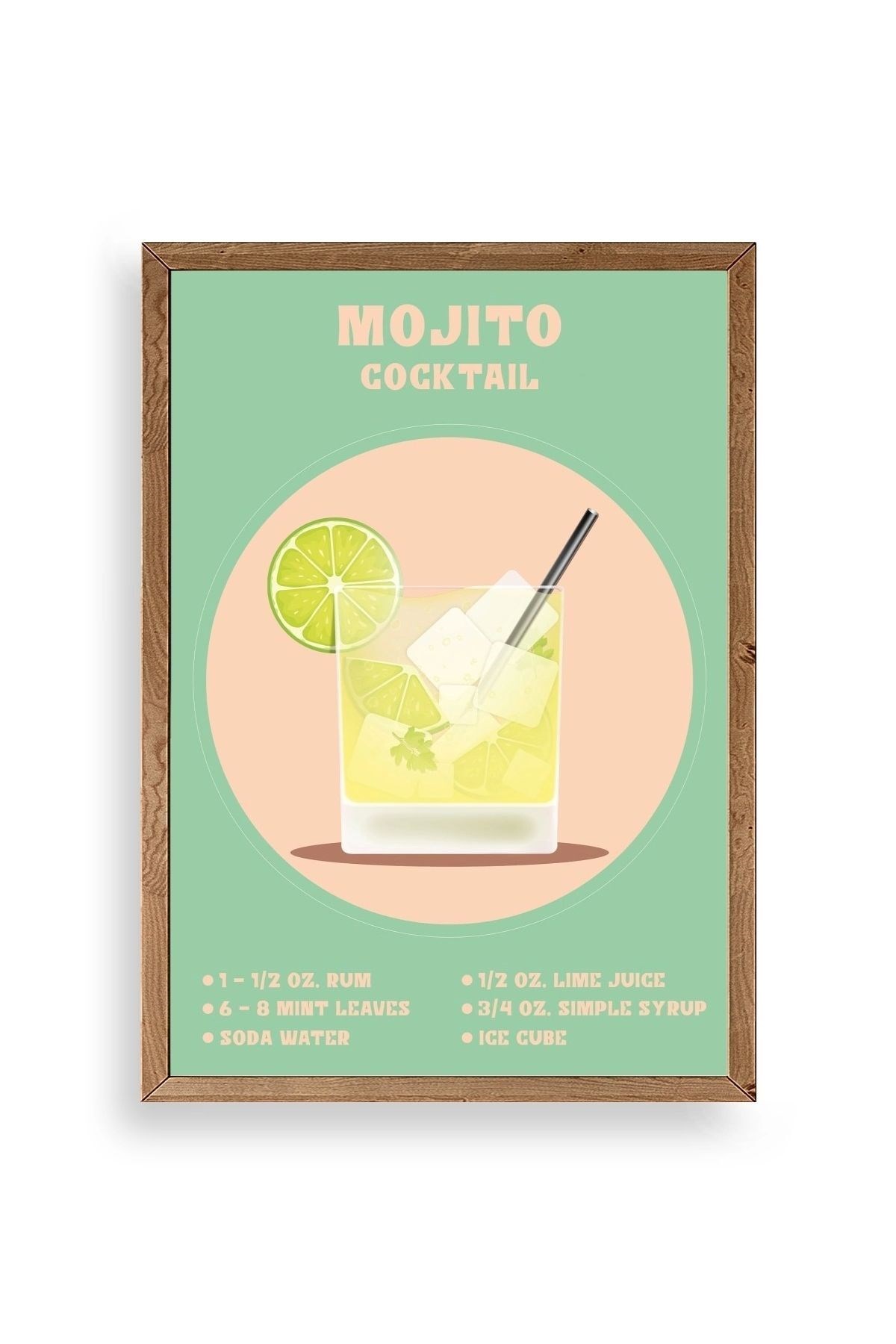 Mojito Ahşap Çerçeveli Tablo 17 x 23
