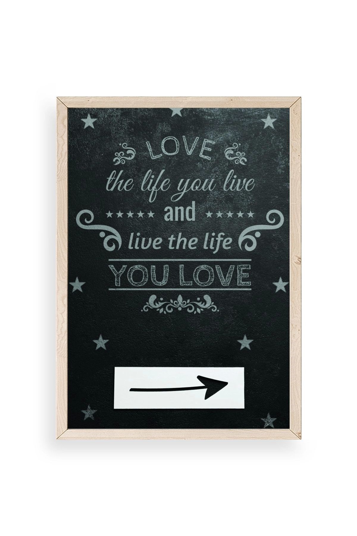 Motto Ahşap Çerçeveli Tablo 17 x 23