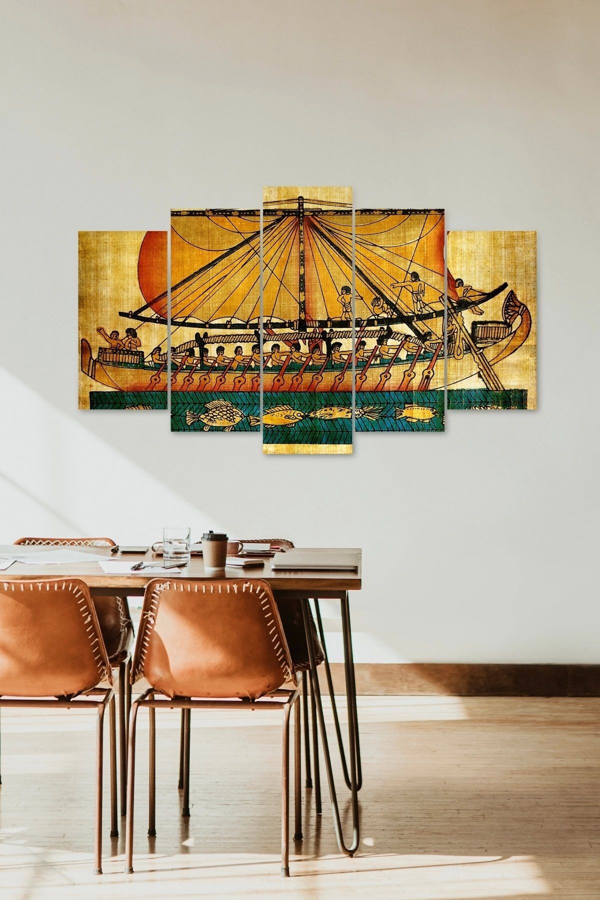 Mısır Yelkenli 5 Parçalı Mdf Tablo 60 x 100