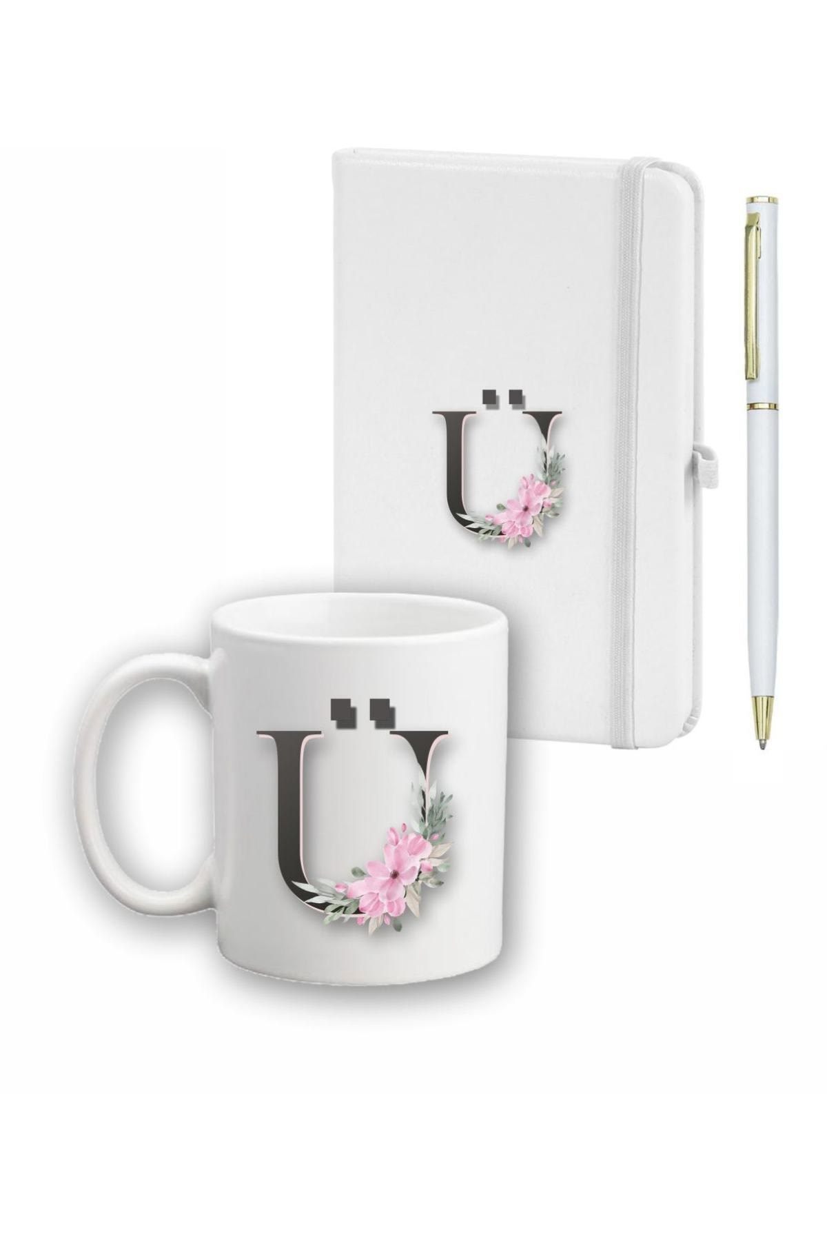 Çiçek Desen Ajanda, Kupa Ve Kalem Seti