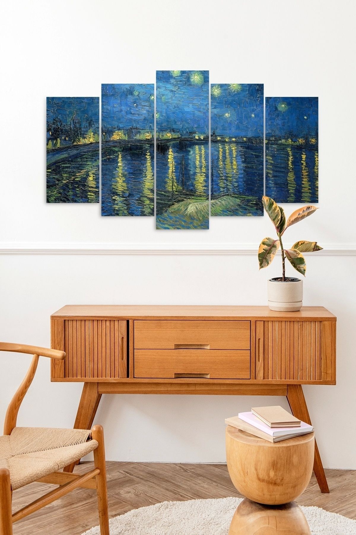 Vincent Van Gogh 5 Parçalı Mdf Tablo 60 x 100