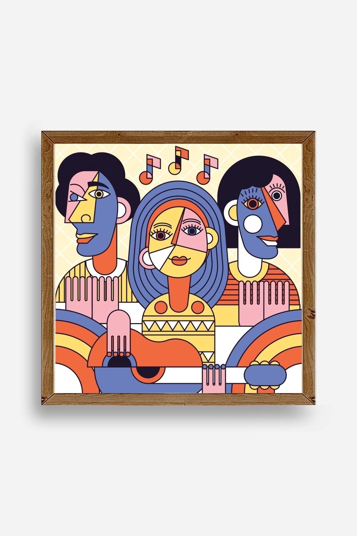 Modern Ahşap Çerçeveli Tablo 42 x 42