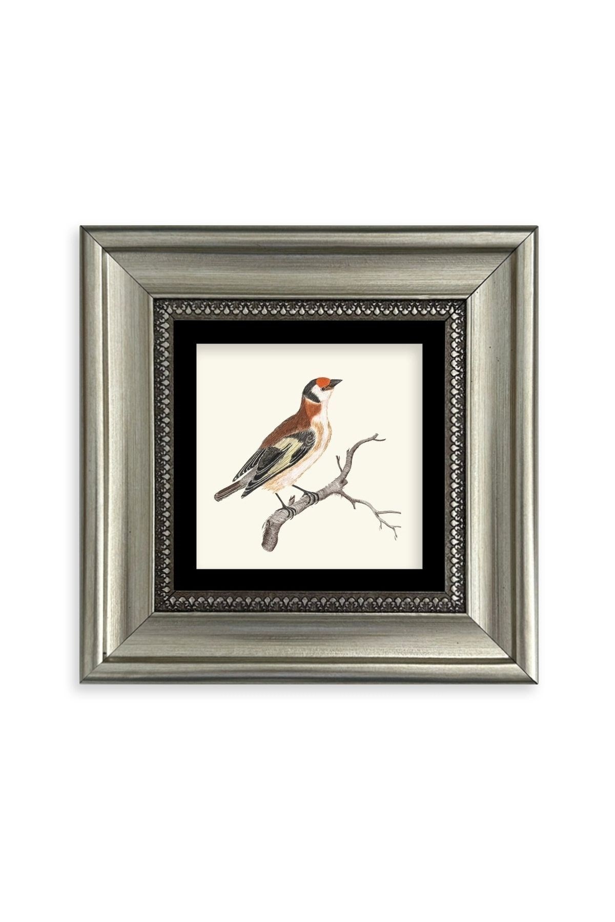 Dal ve Kuş Çerçeveli Taş Tablo 20 cm