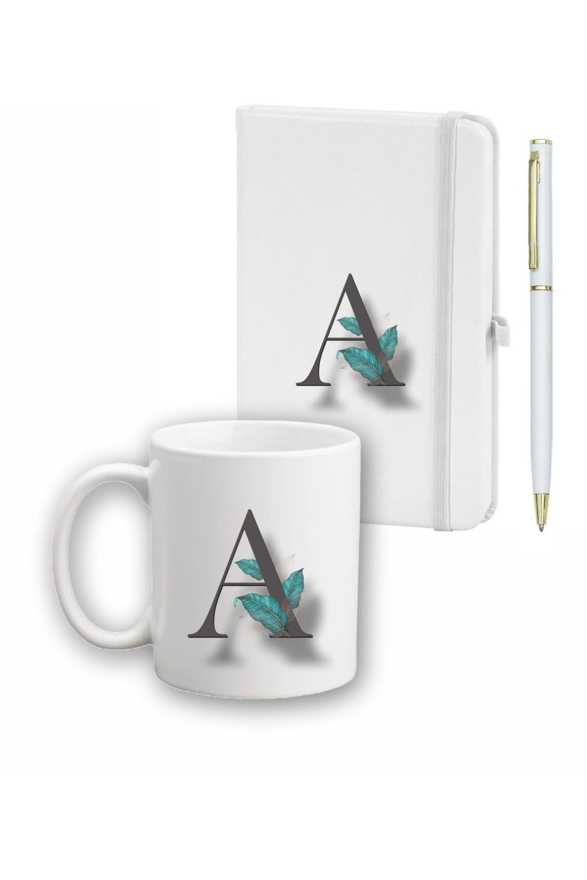 Yaprak Desen Ajanda, Kupa Ve Kalem Seti