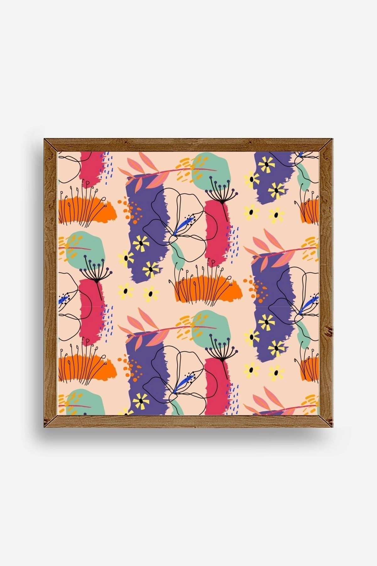 Modern Ahşap Çerçeveli Tablo 50 x 50