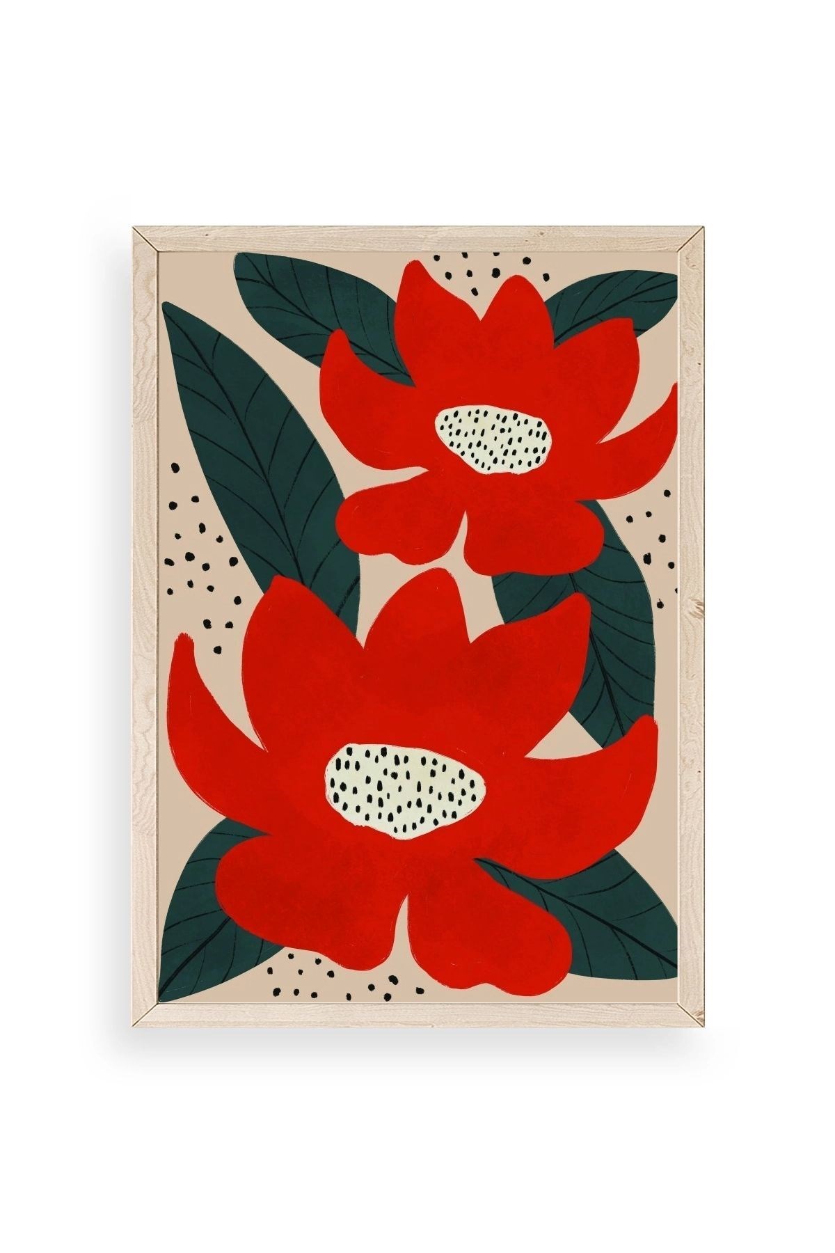 Çiçek Ahşap Çerçeveli Tablo 50 x 70