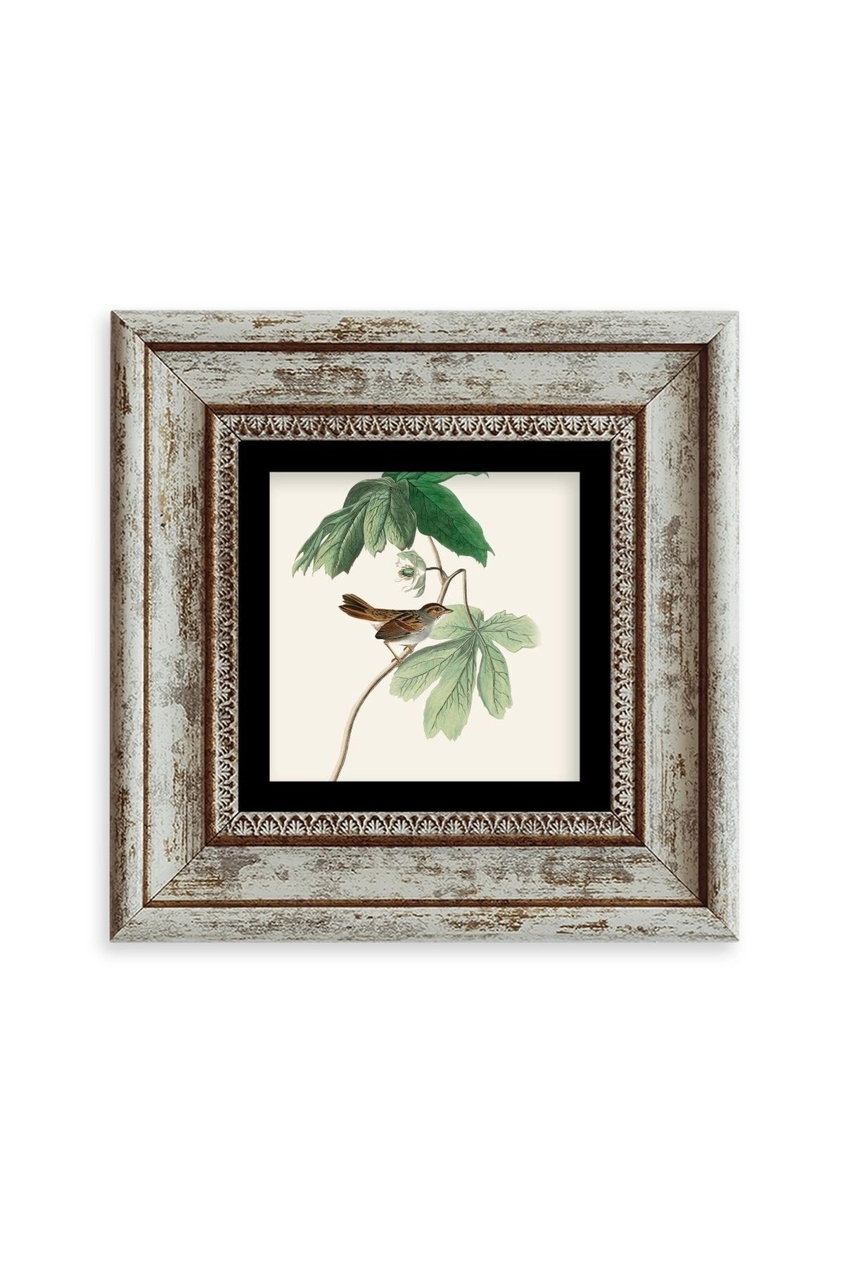 Yapraklar Çerçeveli Taş Tablo 20 cm