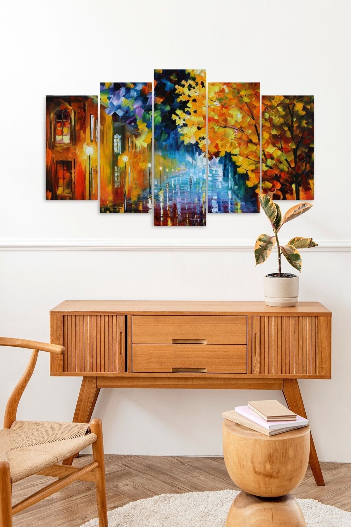 Deniz Manzarası 5 Parçalı Mdf Tablo 60 x 100