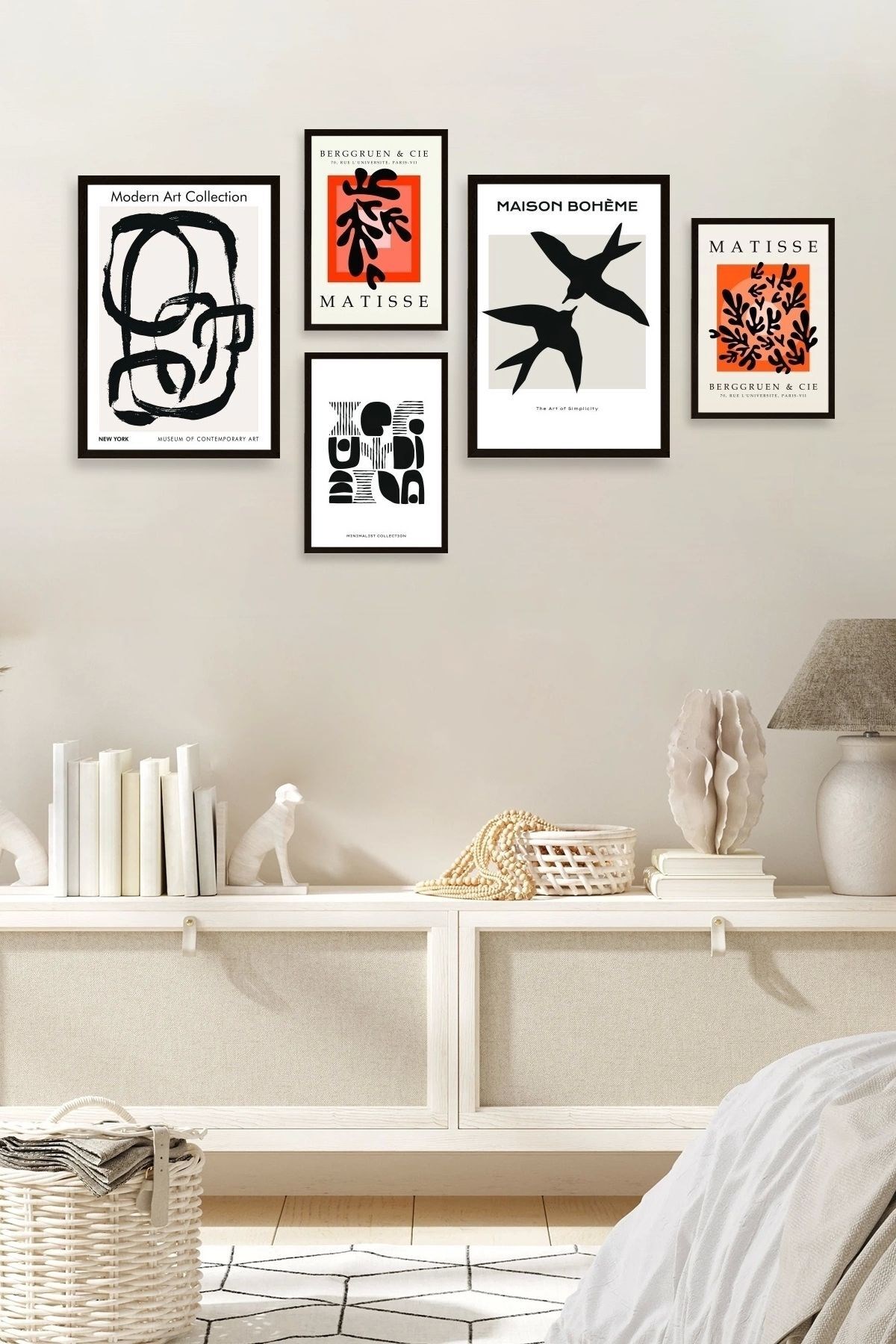 Ünlü Tablo Seti 5'li Tablo 30 x 40