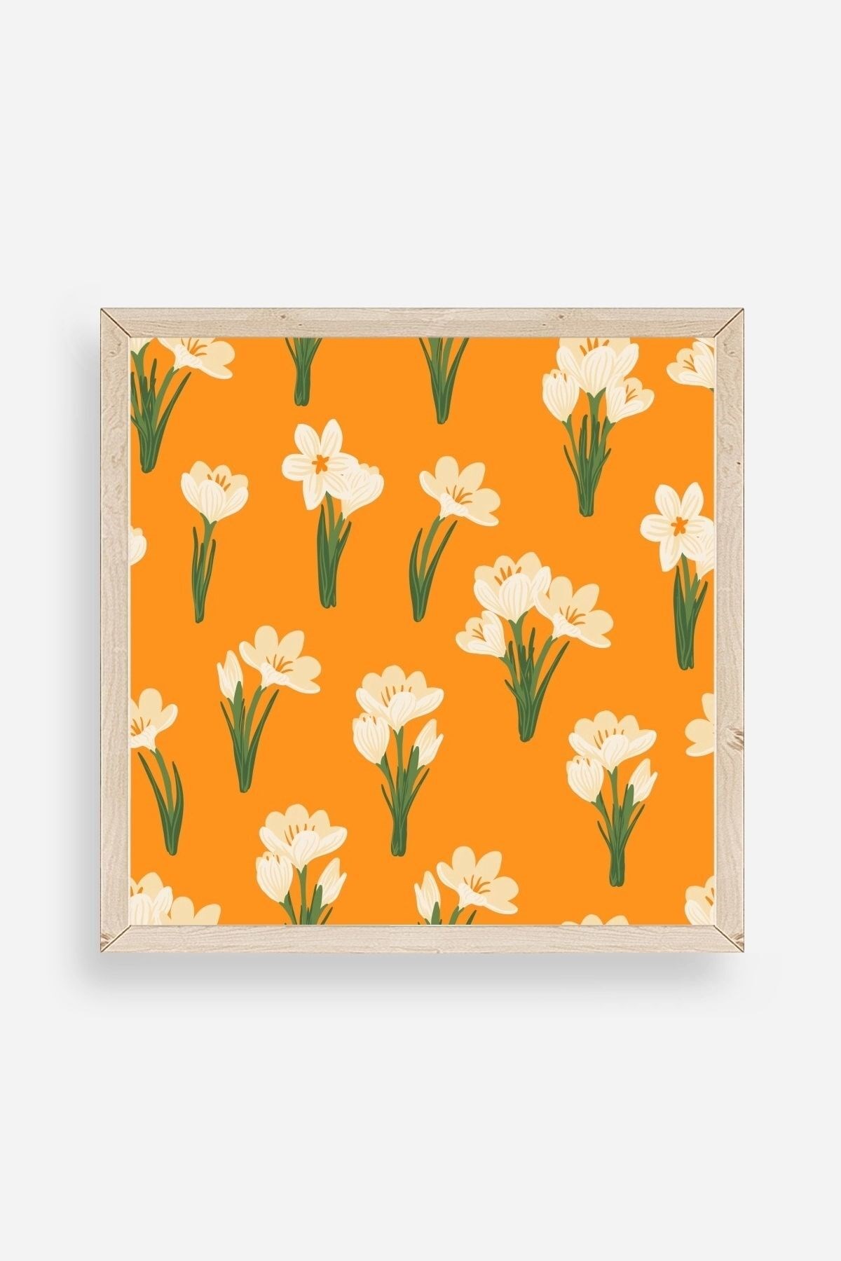 Çiçek Ahşap Çerçeveli Tablo 50 x 50