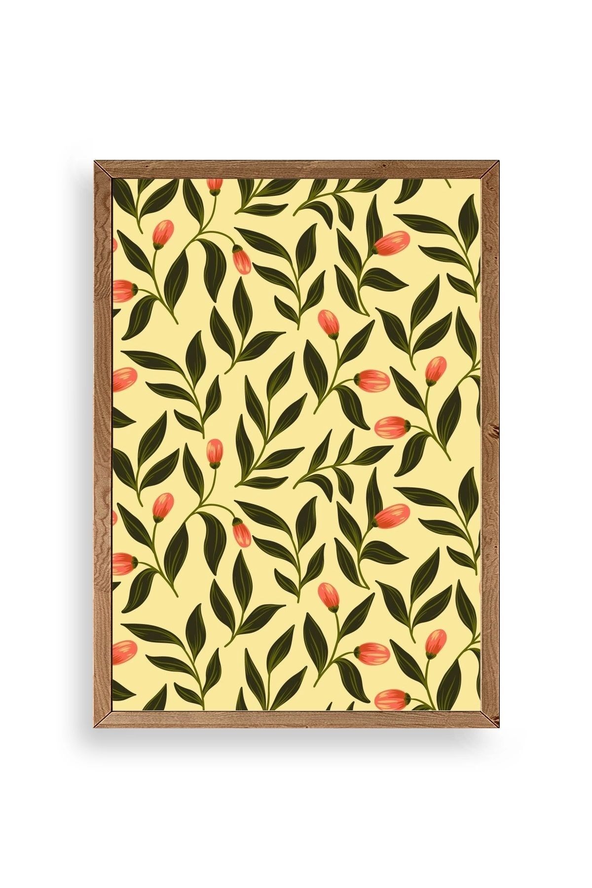 Yapraklar Ahşap Çerçeveli Tablo 50 x 70