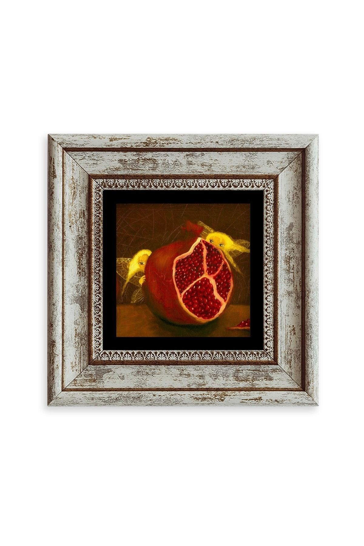 Nar Çerçeveli Taş Tablo 20 cm