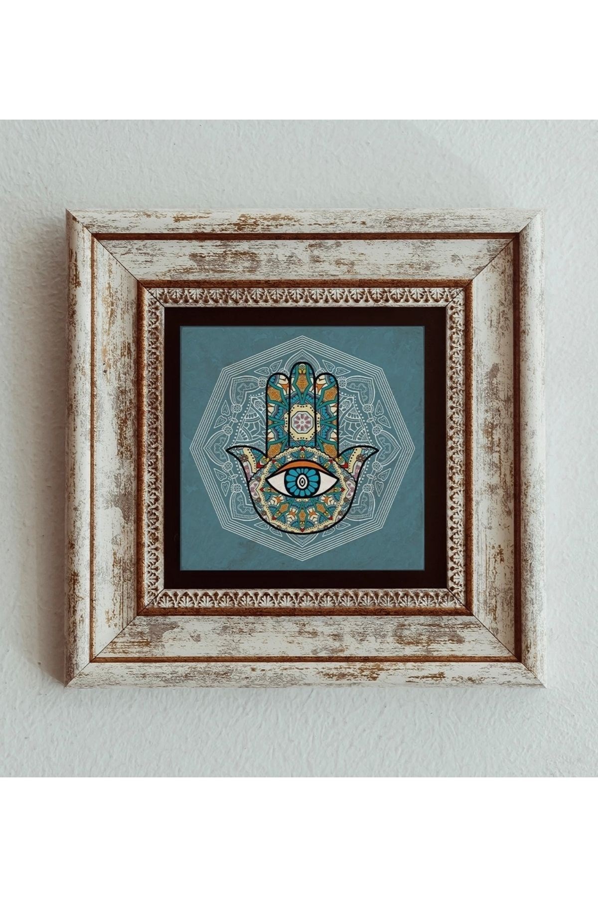 Fatma Ana Eli Çerçeveli Taş Tablo , Çerçeveli Taş Duvar Dekoru 20 cm