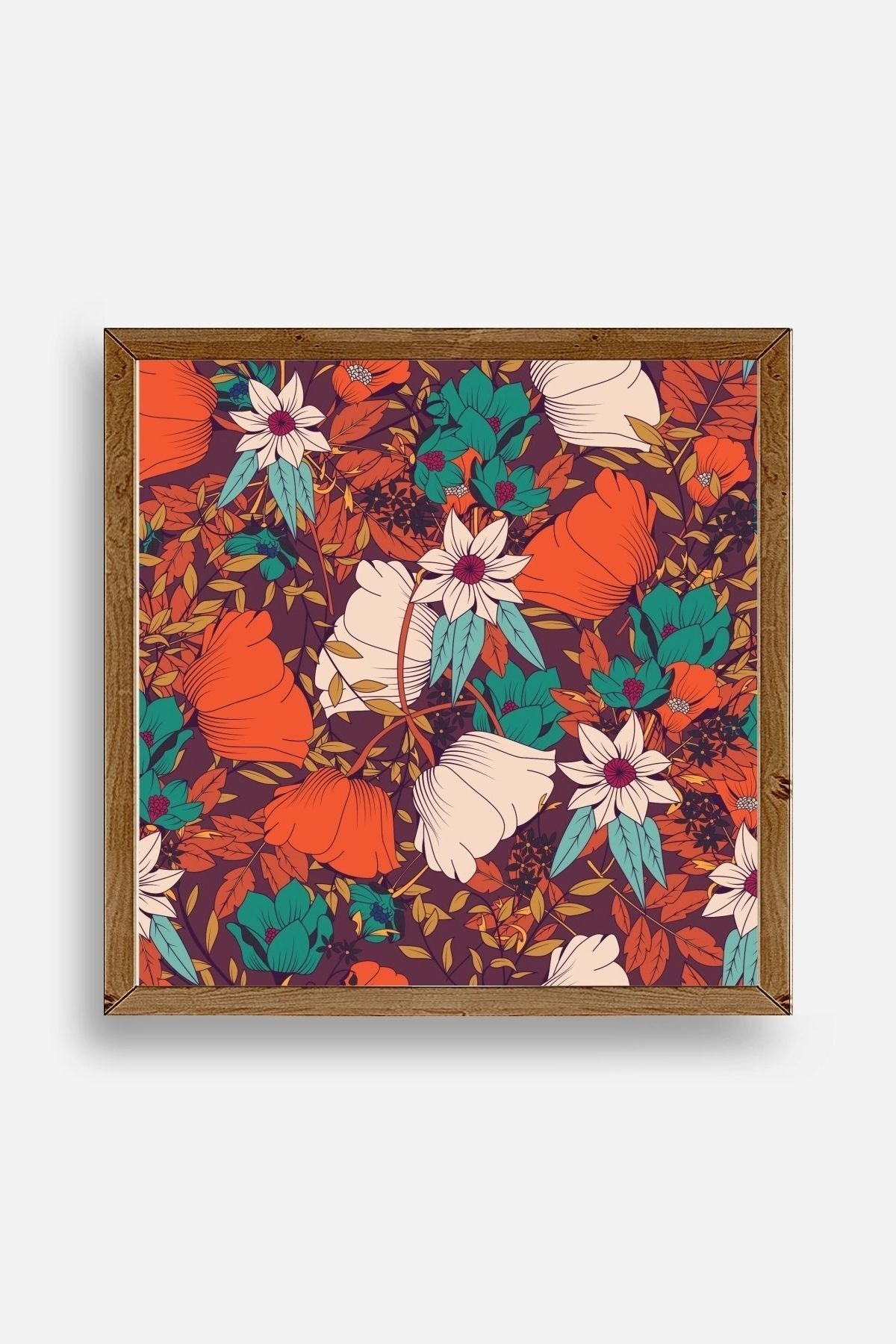 Çiçek Ahşap Çerçeveli Tablo 42 x 42