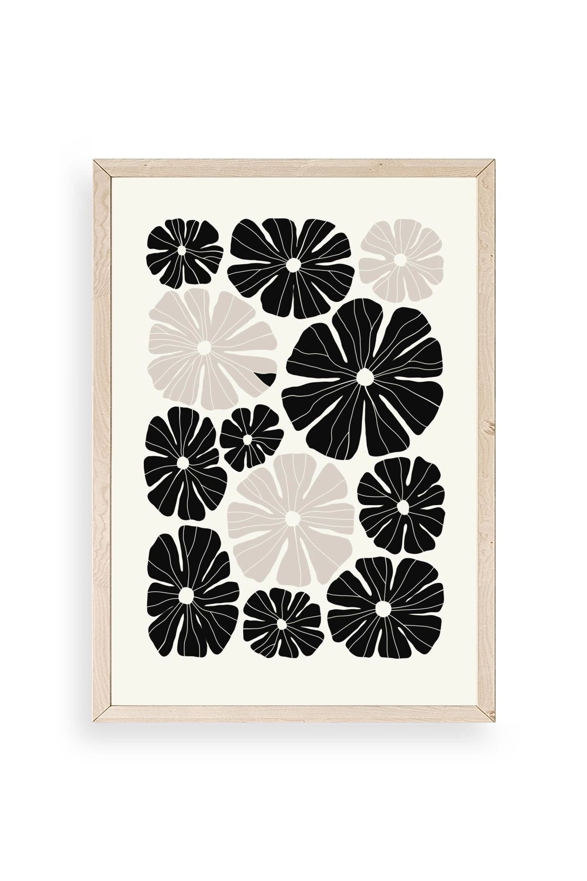 Çiçek Ahşap Çerçeveli Tablo