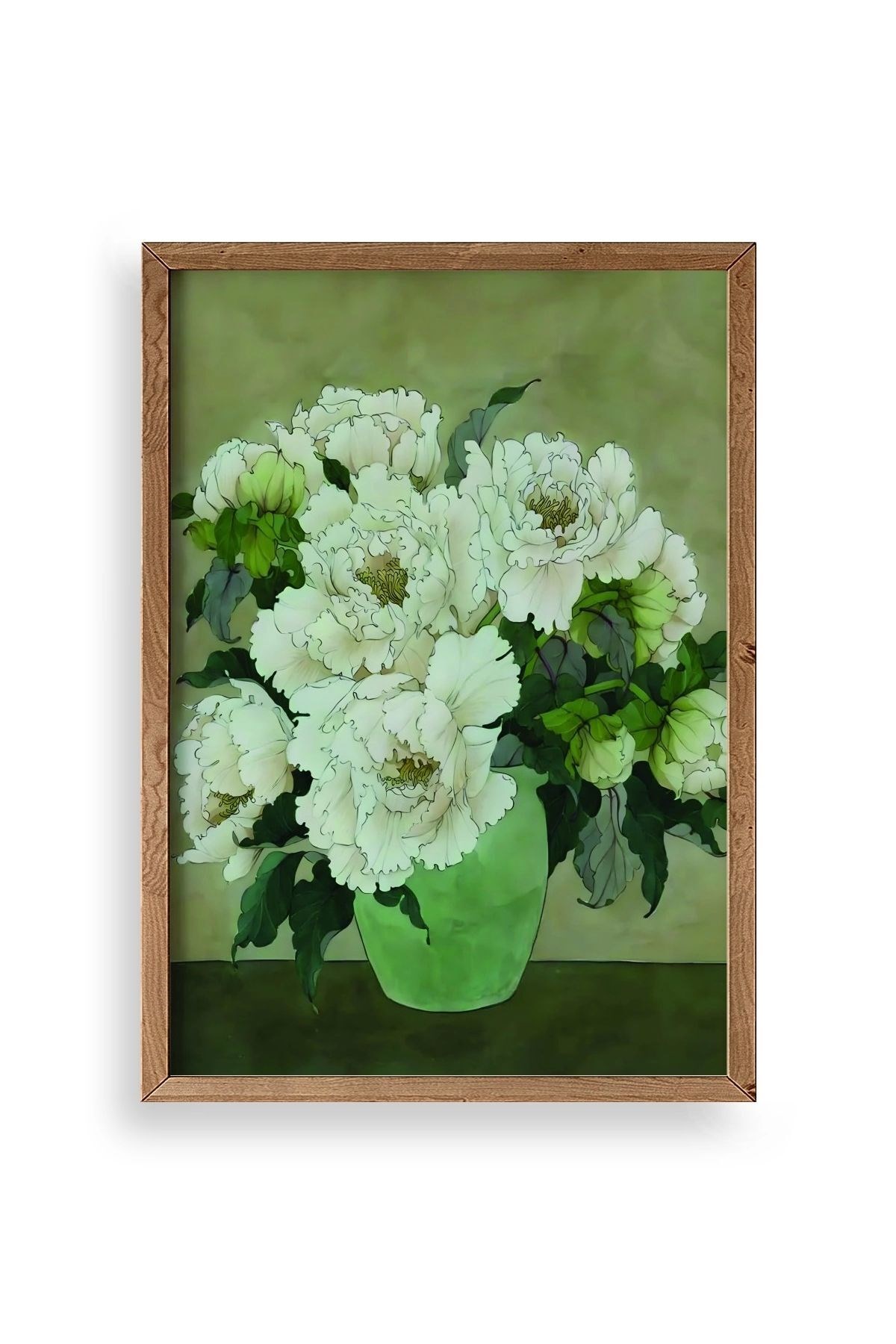 Çiçekler Ahşap Çerçeveli Tablo 17 x 23