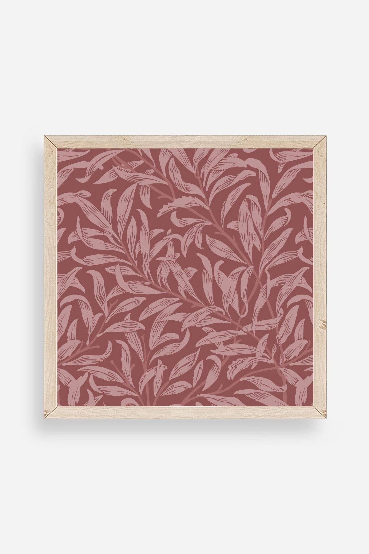 Yaprak Ahşap Çerçeveli Tablo 23 x 23