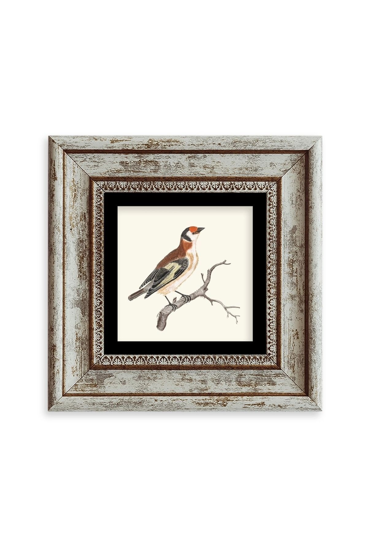 Dal ve Kuş Çerçeveli Taş Tablo 20 cm