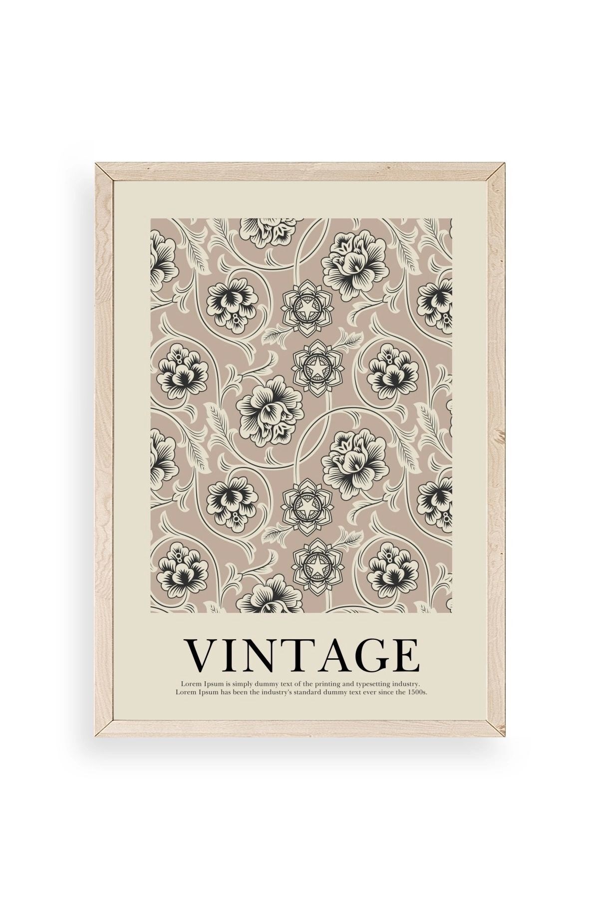 Vintage Ahşap Çerçeveli Tablo 17 x 23