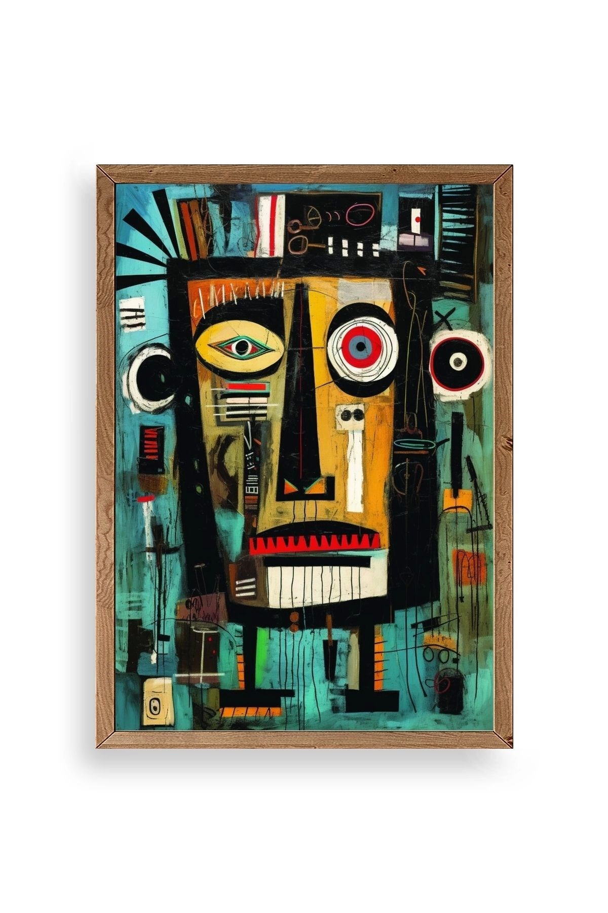 Soyut Ahşap Çerçeveli Tablo 30 x 42