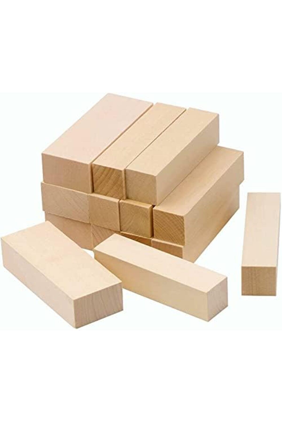 14 adet ahşap blok oyma ahşap, kendin yap doğal Çam ağacı ahşap bloklar, oyma el işi için