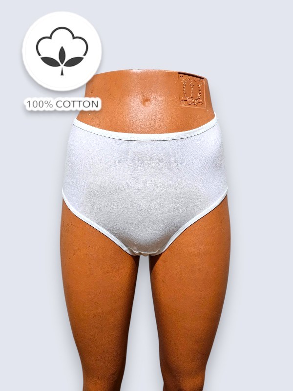 DéSiR Kadın Yüksek Bel Bato Külot Ekru % 100 Pamuk Compact Penye