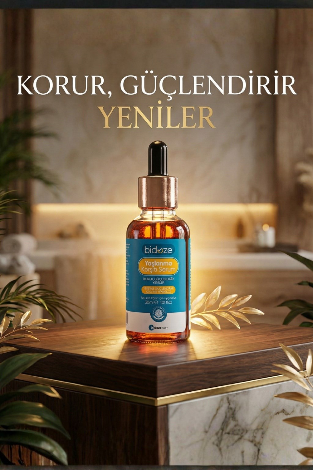 Bidoze Yaşlanma Karşıtı Serum 30 Ml | Peptit Kompleksi Ginseng ve Kolajenli Kırışıklık Karşıtı