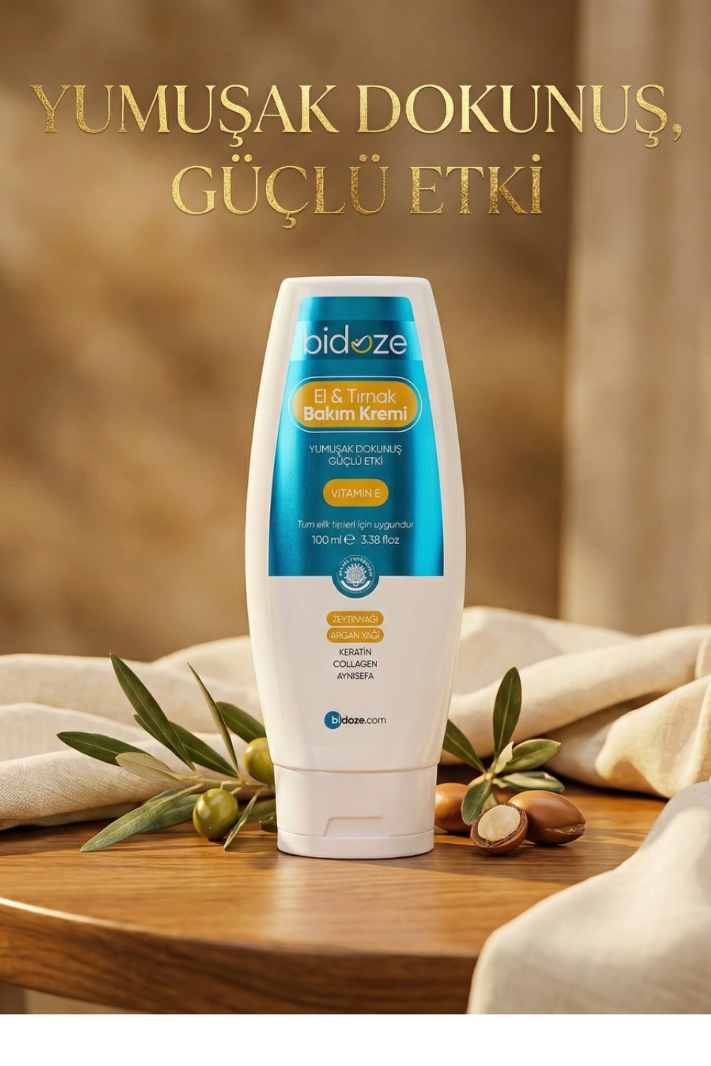 Bidoze El Ve Tırnak Bakım Kremi 100 Ml | Keratin ve Vitamin E Destekli Yoğun Onarıcı Bakım