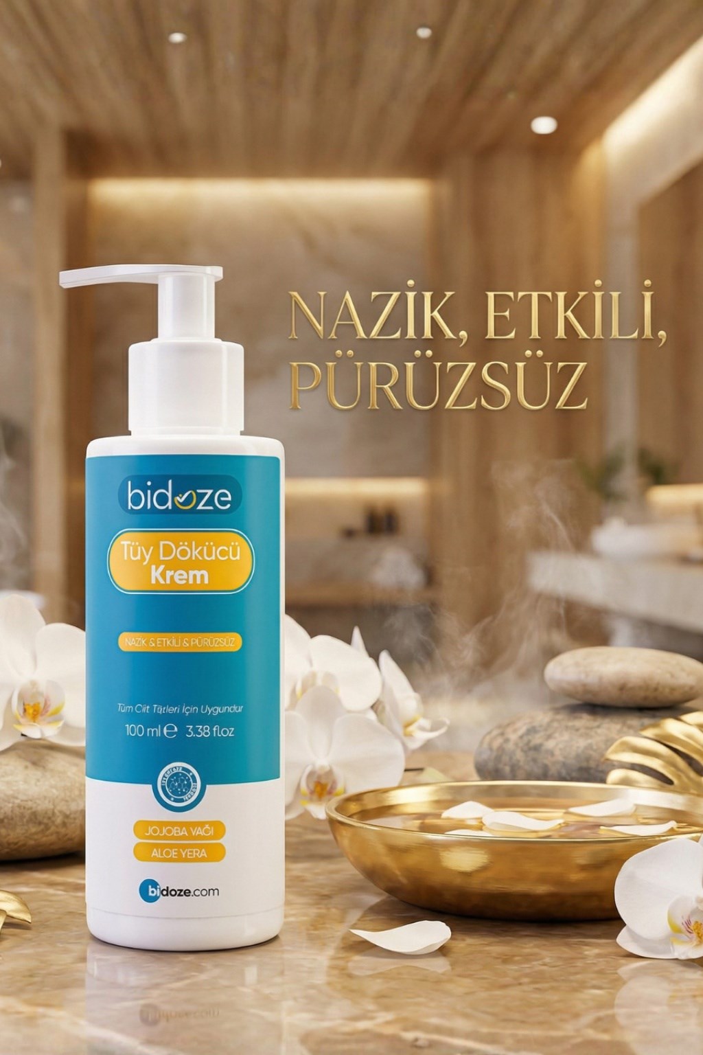 Bidoze Tüy Dökücü Krem 100 Ml | Aloe Vera ve Hindistan Cevizi Yağlı Pürüzsüzlük